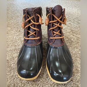 Sperry Saltwater Duck Boots Brown Leather Waterproof - Women’s Size 7